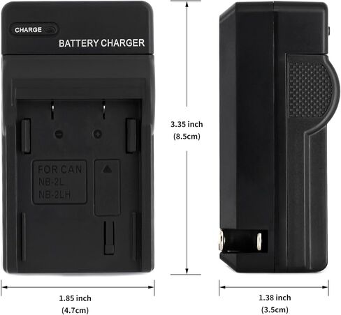 Norifon NB-2L Wall Charger for Canon EOS 350D 400D Optura 30 40 50 500 PowerShot G7 G9 S40 S45 S50 S60 S70 S80 ZR100 ZR200 ZR500 ZR800 ZR830 ZR900 ZR960 MV800 MV960 and More with Foldable Plug in Saudi Arabia