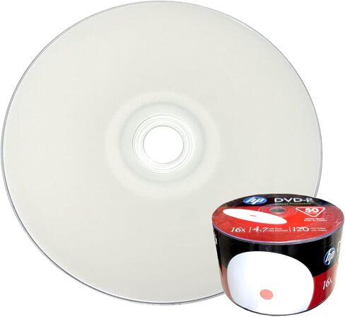 HP DVD-R Blank Disc White Inkjet Hub Printable, 16X , 4.7GB, 50 Pieces in Saudi Arabia