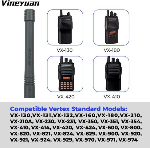 （10 Pack） Walkie Talkie Antenna for Vertex Standard Stubby SMA-Male Antenna Portable Radio VX-160 VX-180 VX-231 VX-350 VX264 136-174MHz in Saudi Arabia