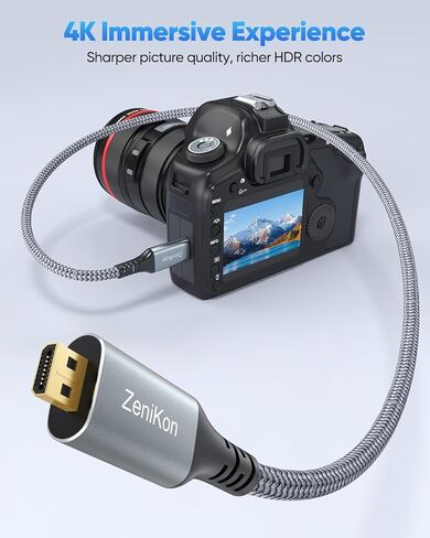 كابل Micro HDMI إلى Micro HDMI بطول 6 أقدام، كابل HDMI Micro إلى HDMI Micro مضفر 4K@60 هرتز، 2K@120 هرتز، 1080P، HDR، 18 جيجابت في الثانية، ثلاثي الأبعاد، ARC لـ Raspberry Pi 5/4، كاميرا، كاميرا فيديو، كمبيوتر لوحي، بطاقة التقاط الفيديو in Kuwait