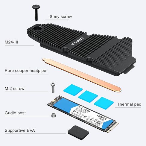 HIMARS PS5 Dust-Proof Heatsink, M.2 NVME SSD Heatsink for PS5 (not for PS5 Slim and PS5 Pro) Magnesium Aluminum Alloy Designed with Pure Copper Strip (US-M24) in Saudi Arabia