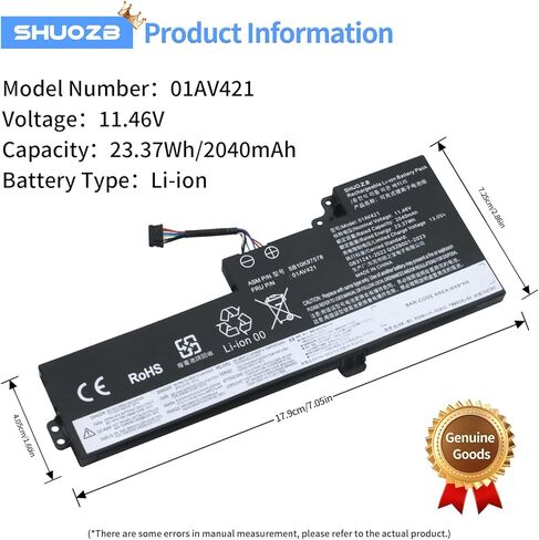 استبدال بطارية الكمبيوتر المحمول T480 T470 01AV421 (داخلية) لسلسلة ThinkPad T480 T470 A475 A485 TP25 المتوافقة مع 01AV419 01AV420 01AV489 SB10K97576 SB10K97577 in Kuwait