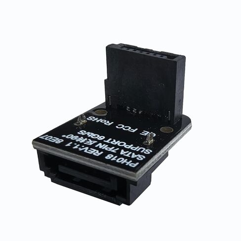 180 Degree Dual SATA 7 Pin Male to Dual Female Adapter, Black, Right Angle Connector for HDD SSD, EVA Insulated in Saudi Arabia