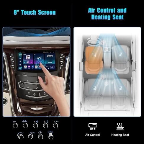Android 13 Car Radio for Cadillac Escalade 2013-2020 Compatible with ATS XTS SRX, Support Wireless Carplay& Android Auto/Touch Screen/Bluetooth/Navigation/FM Radio/Heating Seat/WiFi/Air Control/DSP in Saudi Arabia