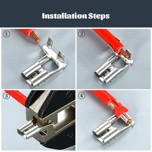 50-piece Set, 4.8mm, 90-Degree Crimp Wiring, with Insulation Sleeve, Specifically Designed for Equipment Switches, Quadricycles, Scooters, Boats, and Household Appliances in Kuwait