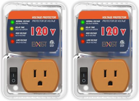 [ETL Listed] BXST Refrigerator Surge Protector, Voltage Protector & Brownout Protector, Adjustable Voltage Regulator, Single Outlet for Home Appliances, 120V 15A 1800W, 2 Pack in Saudi Arabia