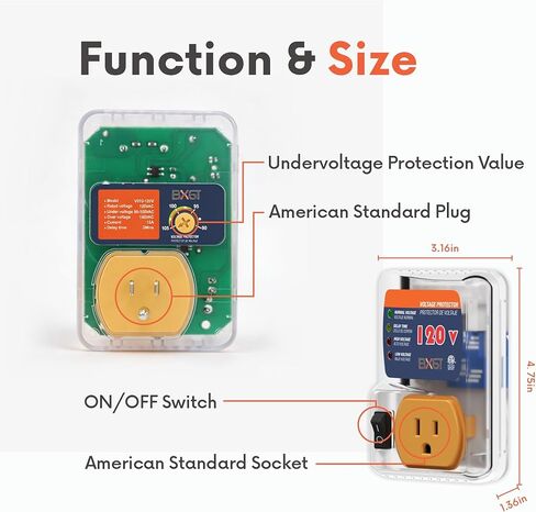 [ETL Listed] BXST Refrigerator Surge Protector, Voltage Protector & Brownout Protector, Adjustable Voltage Regulator, Single Outlet for Home Appliances, 120V 15A 1800W, 2 Pack in Saudi Arabia
