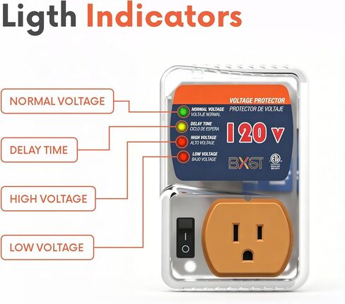 [ETL Listed] BXST Refrigerator Surge Protector, Voltage Protector & Brownout Protector, Adjustable Voltage Regulator, Single Outlet for Home Appliances, 120V 15A 1800W, 2 Pack in Saudi Arabia
