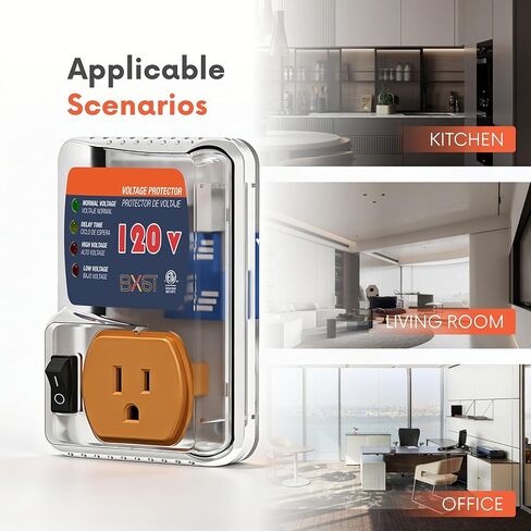 [ETL Listed] BXST Refrigerator Surge Protector, Voltage Protector & Brownout Protector, Adjustable Voltage Regulator, Single Outlet for Home Appliances, 120V 15A 1800W, 2 Pack in Saudi Arabia