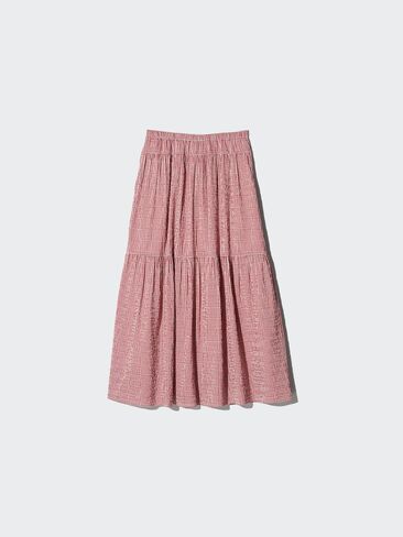 Uniqlo Tiered Maxi Skirt | Gingham in Saudi Arabia