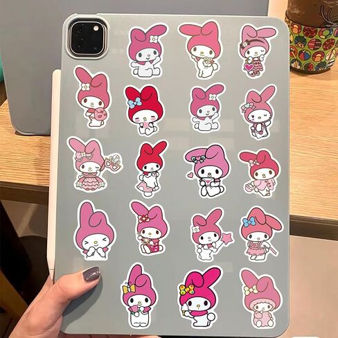 50pcs My Melody Stickers for Kids Water Bottle, Cute Sanrio Cartoon Waterproof Vinyl Stickers for Teen Girl Adult Laptop Skateboard Bike Guitar Laggage Bicycle Travel Case Notebook in Saudi Arabia