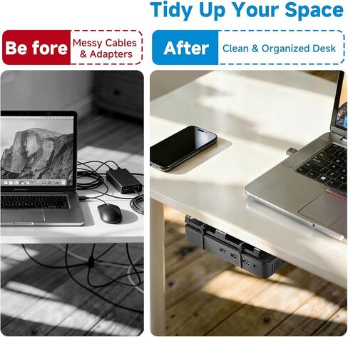 Metal Laptop Charger Holder, VESA Wall & Under Desk Mount, Adjustable Power Brick Bracket for Laptop Chargers, Docking Stations & USB-C Hubs (Black) in Saudi Arabia