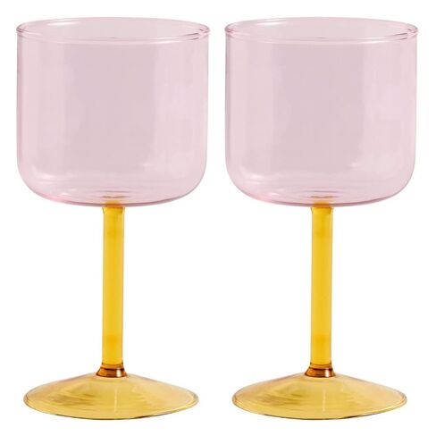 HAY - Tint Wine Glass Set of 2 - Pink and yellow in Saudi Arabia