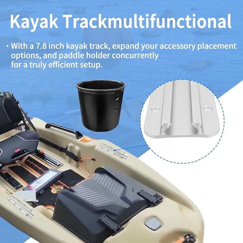 8 Inch Aluminum Low Profile Kayak Rail - Gear Mount Track for Fishing Rod Holder, Fish Finder, Cup Holder, Anchor Cleat - Pack of 2 in Saudi Arabia