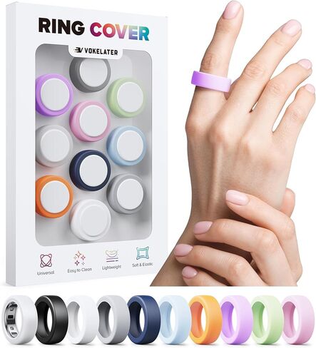 10 Pack Silicone Ring Covers Compatible with Oura Ring Gen 4 & Ring 3 Horizon/Heritage, Slim Protective Smart Ring Protectors in Morandi Colors for Women Men, S for 4/5/6/7/8/9 in Kuwait