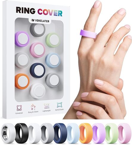 10 Pack Silicone Ring Covers Compatible with Oura Ring Gen 4 & Ring 3 Horizon/Heritage, Slim Protective Smart Ring Protectors in Morandi Colors for Women Men, S for 4/5/6/7/8/9 in Saudi Arabia