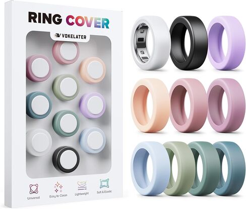 10 Pack Silicone Ring Covers Compatible with Oura Ring Gen 4 & Ring 3 Horizon/Heritage, Slim Protective Smart Ring Protectors in Morandi Colors for Women Men, S for 4/5/6/7/8/9 in Saudi Arabia