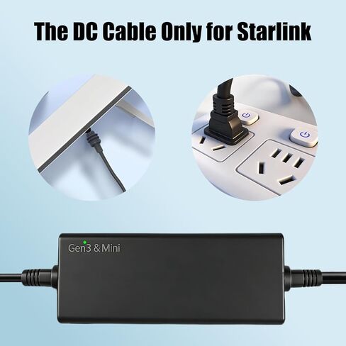 محول شاحن إمداد الطاقة Starlink للجيل 3 والميني، ETL مدرج / 57 فولت 3.42 أمبير 194.94 واط مزود طاقة بديل مقاوم للماء مع سلك تيار متردد 16.4 قدم/5 متر in Kuwait