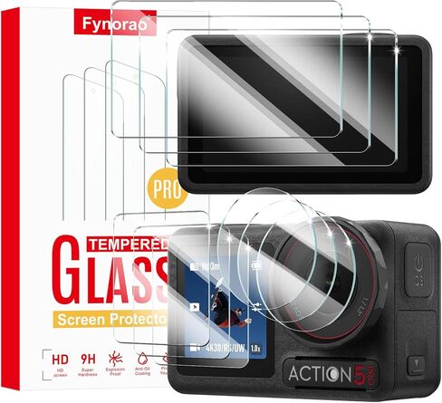 3+3+3-Pack واقي شاشة وواقي عدسة لكاميرا DJI osmo Action 5 Pro [خلفية + عدسة + أمامية]، طبقة من الزجاج المقسى، حماية من الصدمات، HD، مضاد للكسر، مضاد للخدش، صلابة 9H، خالية من الفقاعات in Kuwait