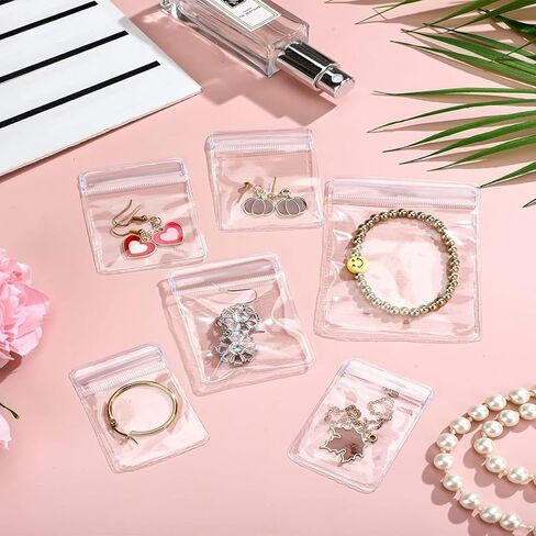 Clear PVC Jewelry Bags - Plastic Transparent Jewelry Packing and Storage Pouches (6 * 8) in Saudi Arabia