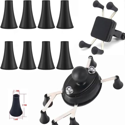 أطراف غطاء سيليكون من Yeebline متوافقة مع حامل الهاتف RAM X-Grip Mount Stand (8 عبوات من مخلب قوي للدراجات النارية والدراجات النارية والكمبيوتر اللوحي ومشبك الذراع وقاعدة إصلاح الأجزاء البديلة - أسود in Saudi Arabia