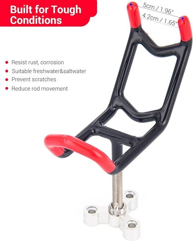 حامل صنارة صيد السمك Sure Grip للقوارب - مقاوم لاندفاع الأسماك، سبائك فولاذية ممتازة وPVC، حامل على سطح السفينة لليخوت/قوارب الكاياك/صيد الانجراف in Saudi Arabia