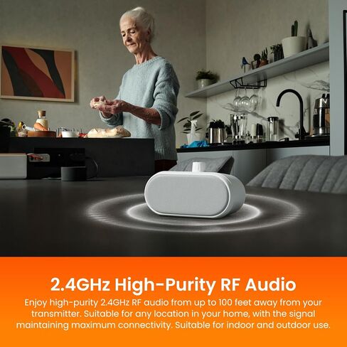 2.4GHz Wireless TV Speakers,Voice Clarifying Dialog Potable TV Speakers for Hard of Hearing and Elderly,27H Playtime,No Delaym,Compatible with Optical AUX RCA TVs,100Ft Range,Bluetooth TV Speakers ﻿ in Saudi Arabia