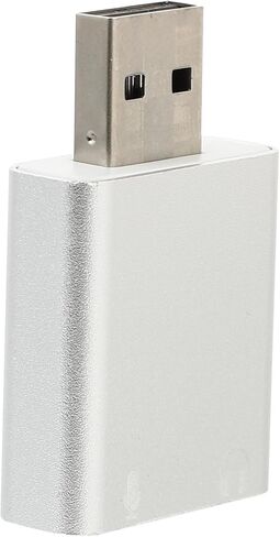 Balacoo USB 7.1 External Sound Card Aluminum USB Audio Adapter with Headphone and Microphone Jack, Driver-Free Stereo Sound Adapter for Laptop and Desktop, Silver in Saudi Arabia
