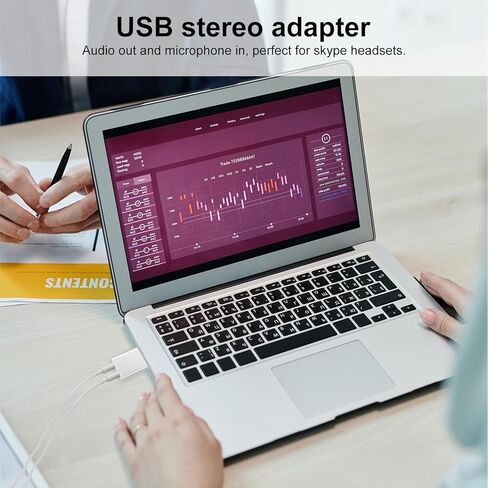 Balacoo USB 7.1 External Sound Card Aluminum USB Audio Adapter with Headphone and Microphone Jack, Driver-Free Stereo Sound Adapter for Laptop and Desktop, Silver in Saudi Arabia