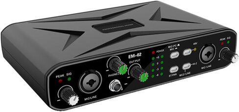 External USB Sound Card, 16bit 48KHZ Sound Resolution with Microphone Preamplifier and 48V Phantom Power, for Live Streaming Karaoke Recording Gaming Music Instruments in Saudi Arabia