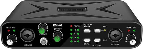 External USB Sound Card, 16bit 48KHZ Sound Resolution with Microphone Preamplifier and 48V Phantom Power, for Live Streaming Karaoke Recording Gaming Music Instruments in Saudi Arabia