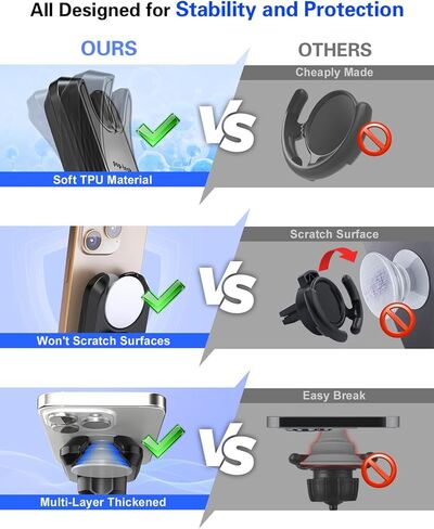 pop-tech Car Phone Mount for Socket Grip, Strong Sticky Cell Phone Holder for Auto Dashboard, Adjustable Adhesive Car Mount Compatible with Thick Wallet Grip Card Holder for iPhone Samsung in Saudi Arabia