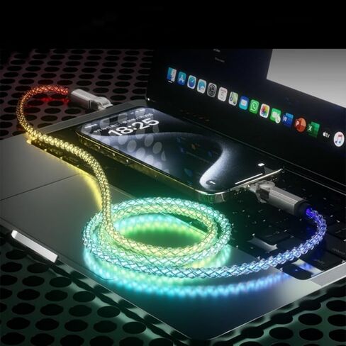 Light up USB-C Cable 2 Pack 5ft USB C to USB C Cable Multicolored RGB Colorful Gradual Type C to C Cord LED Cable Type C Charger Cord for iPhone 17 16 15 Samsung Galaxy S25 S24 S23 S22,Laptops in Saudi Arabia