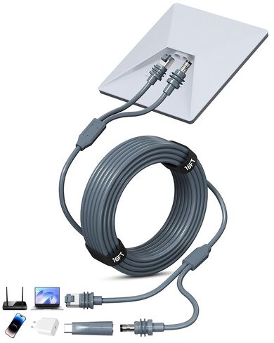 كابل Starlink Mini Ethernet 2 في 1، سلك طاقة Starlink Mini وكابلات RJ45، محول بديل DC إلى USB C لإمدادات الطاقة، كابل صغير مقاوم للماء مع نقل البيانات - 16.5 قدم/5 متر in Kuwait