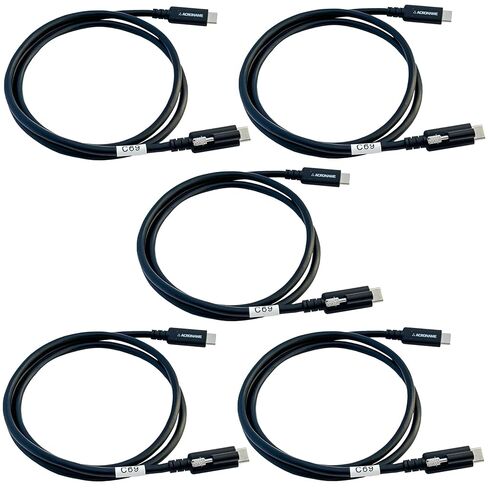كابل Acroname USB-C USB4 المحوري، قفل برغي واحد بسرعة 40 جيجابت في الثانية EPR 240W Multipack (الكمية 5) in Kuwait
