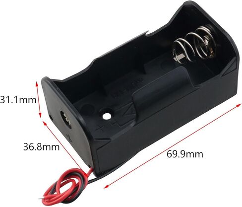 TAODAN 2PCS Black External Power Supply Single Slot 1.5V D Battery Holders with Leads Electronics Home Chargers Accessories in Saudi Arabia