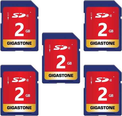 GIGASTONE 2GB SD Card 5-Pack SD Class 4 Memory Card for Photo Video Music Voice File DSLR Camera DSC Camcorder Recorder, with 5 Mini Cases in Saudi Arabia