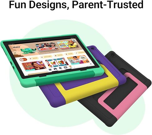 ApoloMedia Kids Tablet, 10.1 Inch HD Android 15, 64GB Storage, 8GB RAM, Eye Protection Mode, 10-Hr Battery, Parental Shockproof Case - Tablet for Kids (Purple) in Saudi Arabia