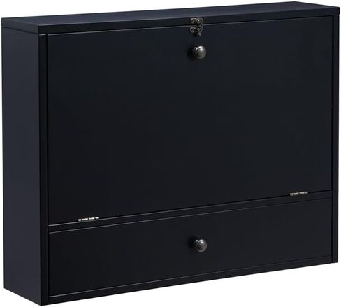 مكتب كمبيوتر محمول مثبت على الحائط من SEI Furniture - طراز عالمي، أسود in Kuwait