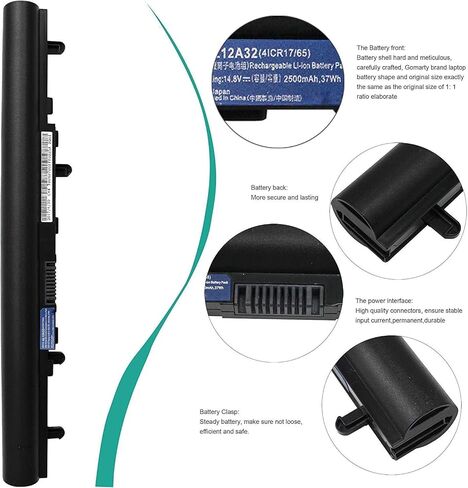 AL12A32 AL12A72 Laptop Battery Replacement for Acer Aspire V5 V5-431 V5-551 V5-571 V5-471G V5-571P V5-571-6726 V5-571Pg-9814 V5-431-4407 E1 E1-572 E1-510P E1-522 E1-532 E1-470P-6659(14.8V 37Wh) in Saudi Arabia