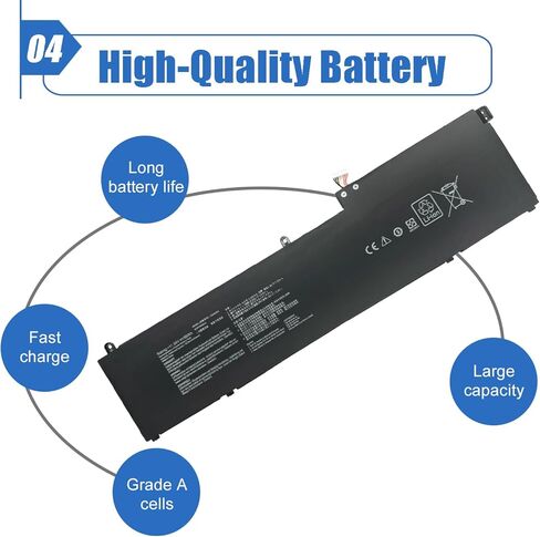 96Wh C32N2002 Laptop Battery Replacement for Asus ZenBook Pro 15 UX535 UX535LI OLED UM535 Flip 15 OLED Q538EI UX564 UX564EH UX564EI UX564P Series 0B200-03770000 0B200-03660200 11.55V 8380mAh in Saudi Arabia