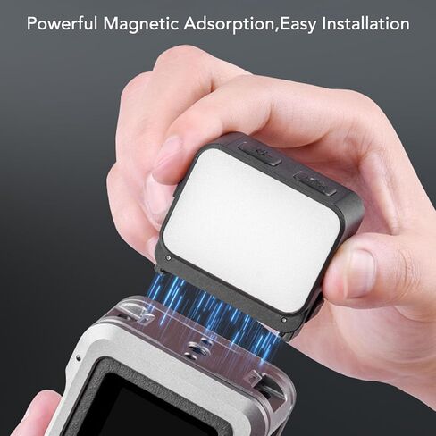 Zunate Magnetic LED Fill Light for 3 Action Camera, 20 LEDs with 3 Color Temperatures and Storage Case, Compact Design for Vlog Photography in Saudi Arabia