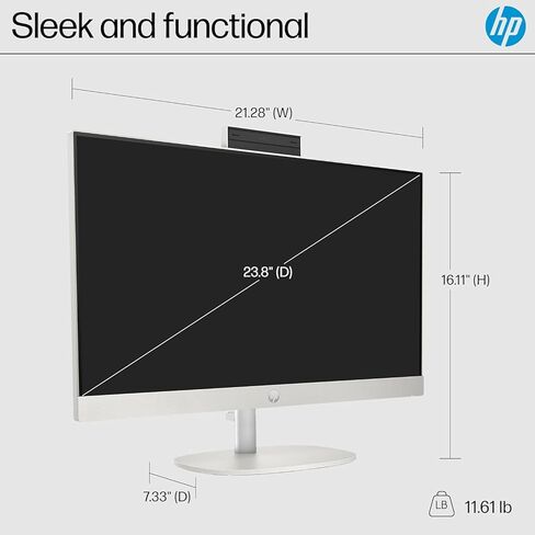 كمبيوتر مكتبي HP الكل في واحد مقاس 27 بوصة، شاشة لمس FHD، AMD Ryzen 5 7520U، ذاكرة الوصول العشوائي DDR5 سعة 16 جيجابايت، SSD 1 تيرابايت، رسومات AMD Radeon، مكبر صوت مدمج (مثالي للعمل واللعب) in Kuwait