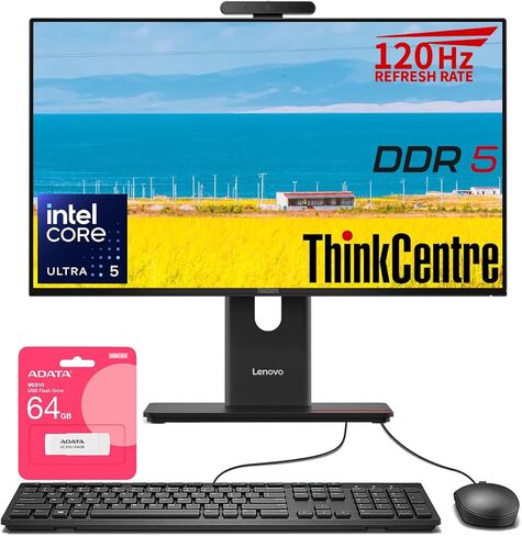Lenovo ThinkCentre M70a Gen 6 Business الكل في واحد، 23.8 بوصة FHD 120 هرتز مضاد للتوهج، Intel Core Ultra 5 245T vPro، 32 جيجابايت DDR5، 1 تيرابايت SSD، DP، HDMI، كاميرا ويب IR 5 ميجابكسل، Wi-Fi 6، Windows 11 Pro، AI-Ready، مع حزمة in Saudi Arabia