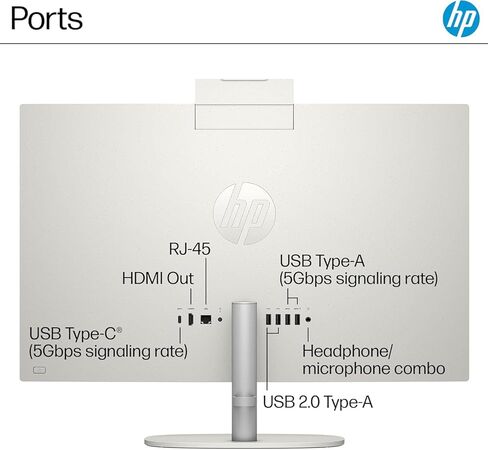 كمبيوتر مكتبي HP الكل في واحد مقاس 27 بوصة، شاشة لمس FHD، AMD Ryzen 5 7520U، ذاكرة الوصول العشوائي DDR5 سعة 16 جيجابايت، SSD 1 تيرابايت، رسومات AMD Radeon، مكبر صوت مدمج (مثالي للعمل واللعب) in Kuwait