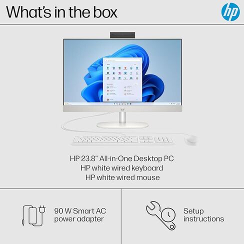 كمبيوتر مكتبي HP الكل في واحد مقاس 27 بوصة، شاشة لمس FHD، AMD Ryzen 5 7520U، ذاكرة الوصول العشوائي DDR5 سعة 16 جيجابايت، SSD 1 تيرابايت، رسومات AMD Radeon، مكبر صوت مدمج (مثالي للعمل واللعب) in Kuwait