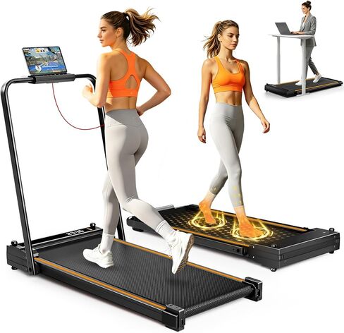 Walking Pad with Handle Bar Dual-Side Under Desk Treadmill for Home Small with Foot Massage 3.0HP Portable Treadmill Compact Treadmill with APP, Remote Control, LED Display, 350 lb Capacity in Saudi Arabia