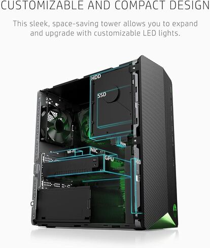 HP Pavilion Gaming Desktop PC TG01, AMD Ryzen 5 4600G(6-Cores), NVIDIA RTX 3060, 8GB RAM|256GB SSD, WiFi, Bluetooth, Windows 11, RJ-45, Pre-Built PC, Streaming Office/Work/Study Computer, RK Bundle in Saudi Arabia