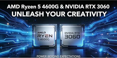 HP Pavilion Gaming Desktop PC TG01, AMD Ryzen 5 4600G(6-Cores), NVIDIA RTX 3060, 8GB RAM|256GB SSD, WiFi, Bluetooth, Windows 11, RJ-45, Pre-Built PC, Streaming Office/Work/Study Computer, RK Bundle in Saudi Arabia