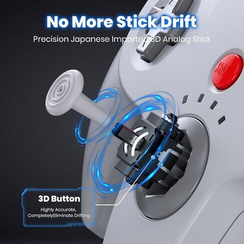 SAFFUN 2 Pack Wireless N64 Controller Made for Switch 1 & 2، وحدة تحكم N64، أجهزة استقبال لاسلكية 2.4 جيجا هرتز متوافقة مع Switch Online، Windows PC، macOS (اهتزاز مدمج) (قابلة لإعادة الشحن) رمادي / سماوي in Saudi Arabia